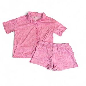 Art Class Pink Butterfly Kids 2 Piece Pajamas size XXL (16/18)